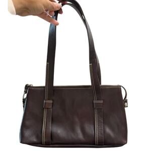 Pendleton Brown Leather Handbag Purse Satchel Plaid Interior